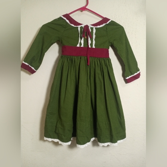 Green and Red Kids Dress - Picture 1 of 9